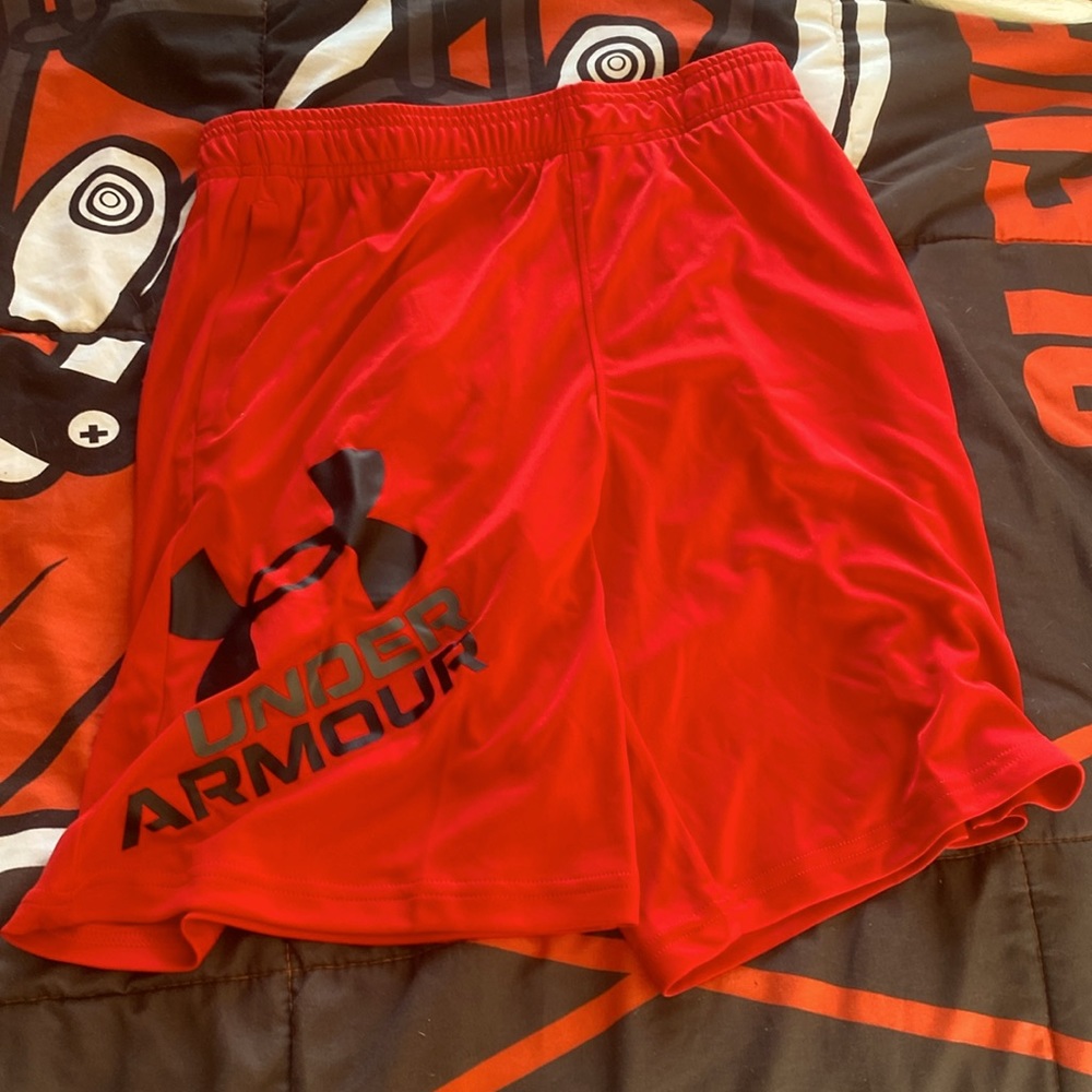 Red under armor shorts
